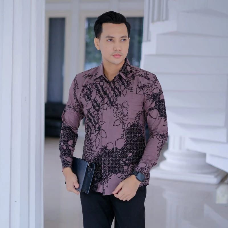 JATAYU KEMEJA BATIK PRIA LENGAN PANJANG SLIMFIT LAPIS FURING BAHAN KATUN HALUS