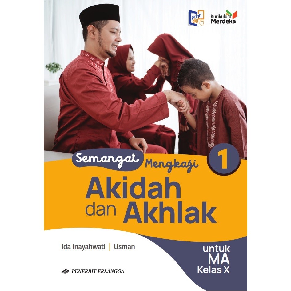 Buku AKIDAH & AKHLAK MA Kelas 10 11 12 KM Merdeka Erlangga