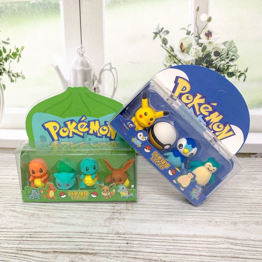 

READY KARET PENGHAPUS SETIP MINIATUR POKEMON BOX ISI 4 PCS HAPUSAN ALAT TULIS KARAKTER KARTUN