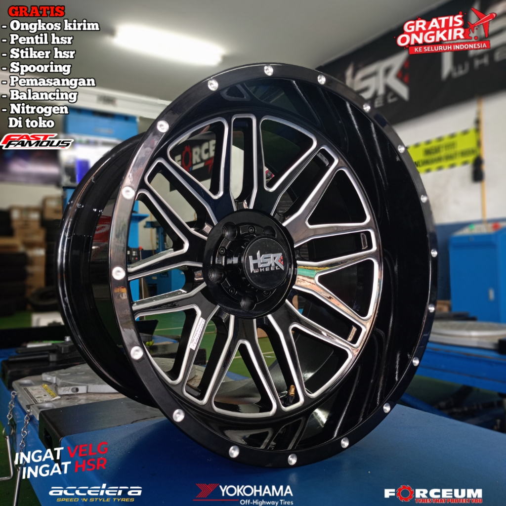 Velg mobil rubicon, wrangler, sahara r20 lebar 12 hsr forged type fg bueno