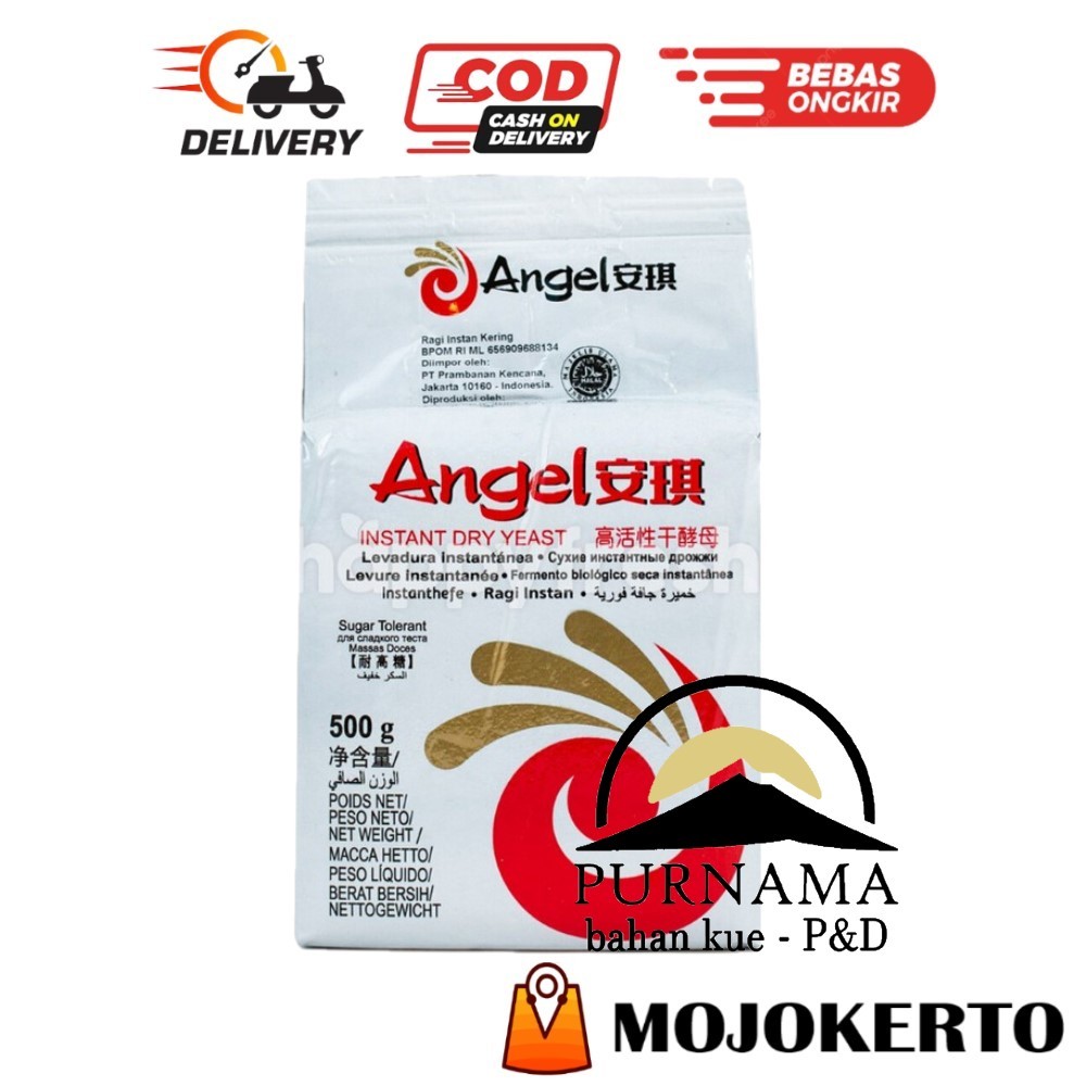 

ANGEL WHITE 500GR INSTANT DRY YEAST RAGI KERING INSTAN PENGEMBANG ROTI MANIS TAWAR DONAT BAKPAO HALAL