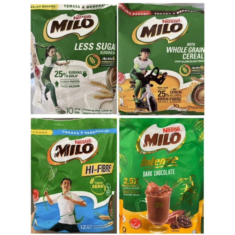 

Milo 100% Import Malaysia Hi-Fibre/Less Sugar/Whole Grain Cereal/ Intense Dark Chocolate