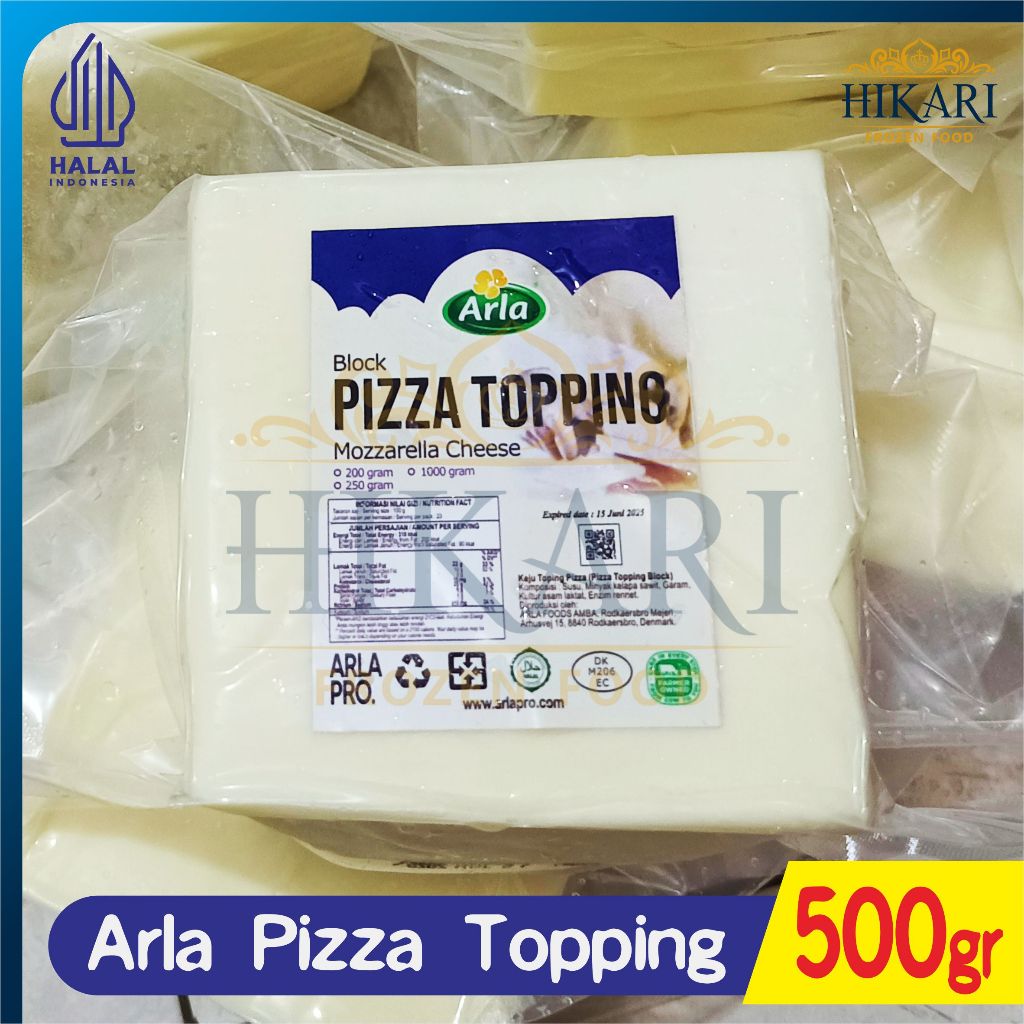 

Keju Mozzarella Arla - Arla Pizza Topping Mozzarella - 500gr Repack - Halal