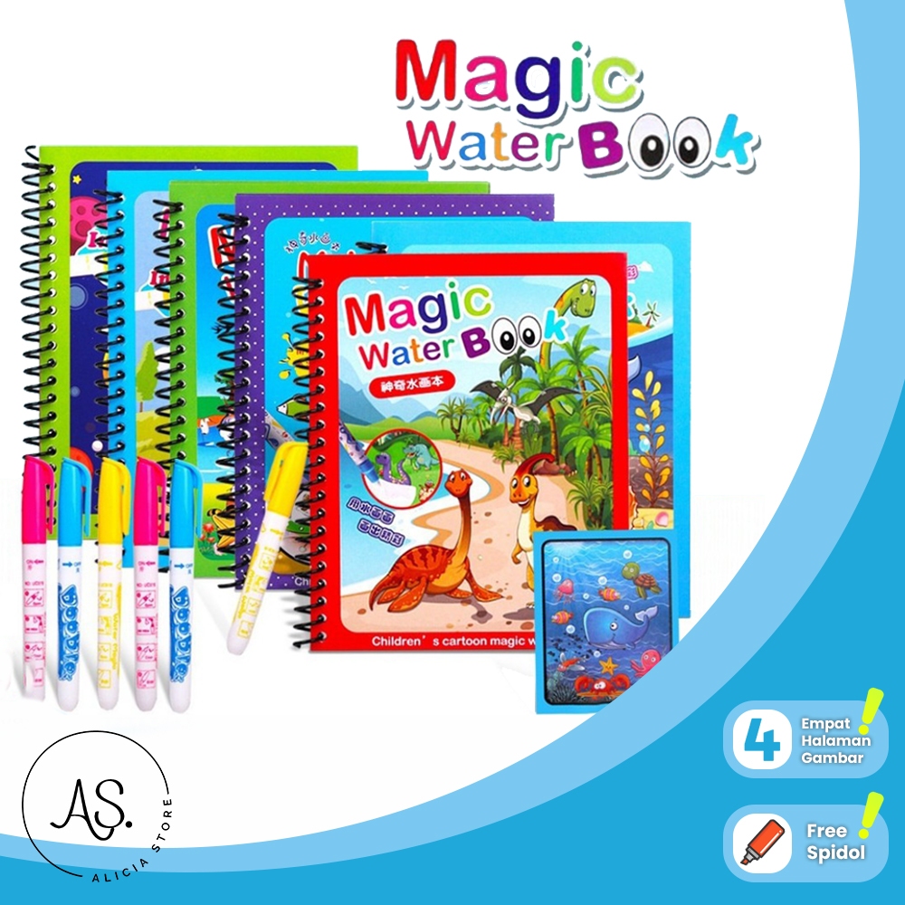 

AS Magic Water Book Buku Gambar Mewarnai Ajaib Pen Water Drawing