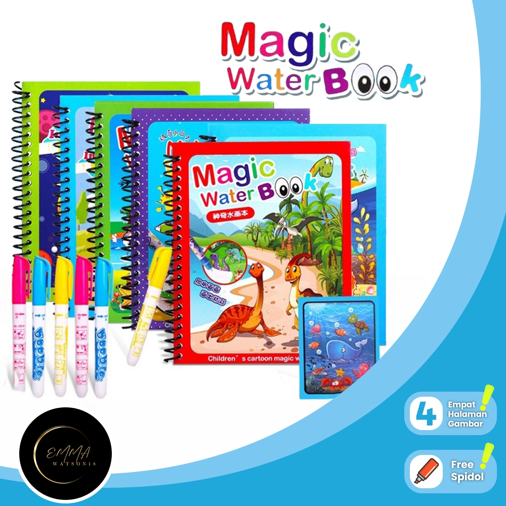 

EM Buku Gambar Edukasi Mewarnai Anak Buku Menggambar Ajaib Pen Water Magic Water Book