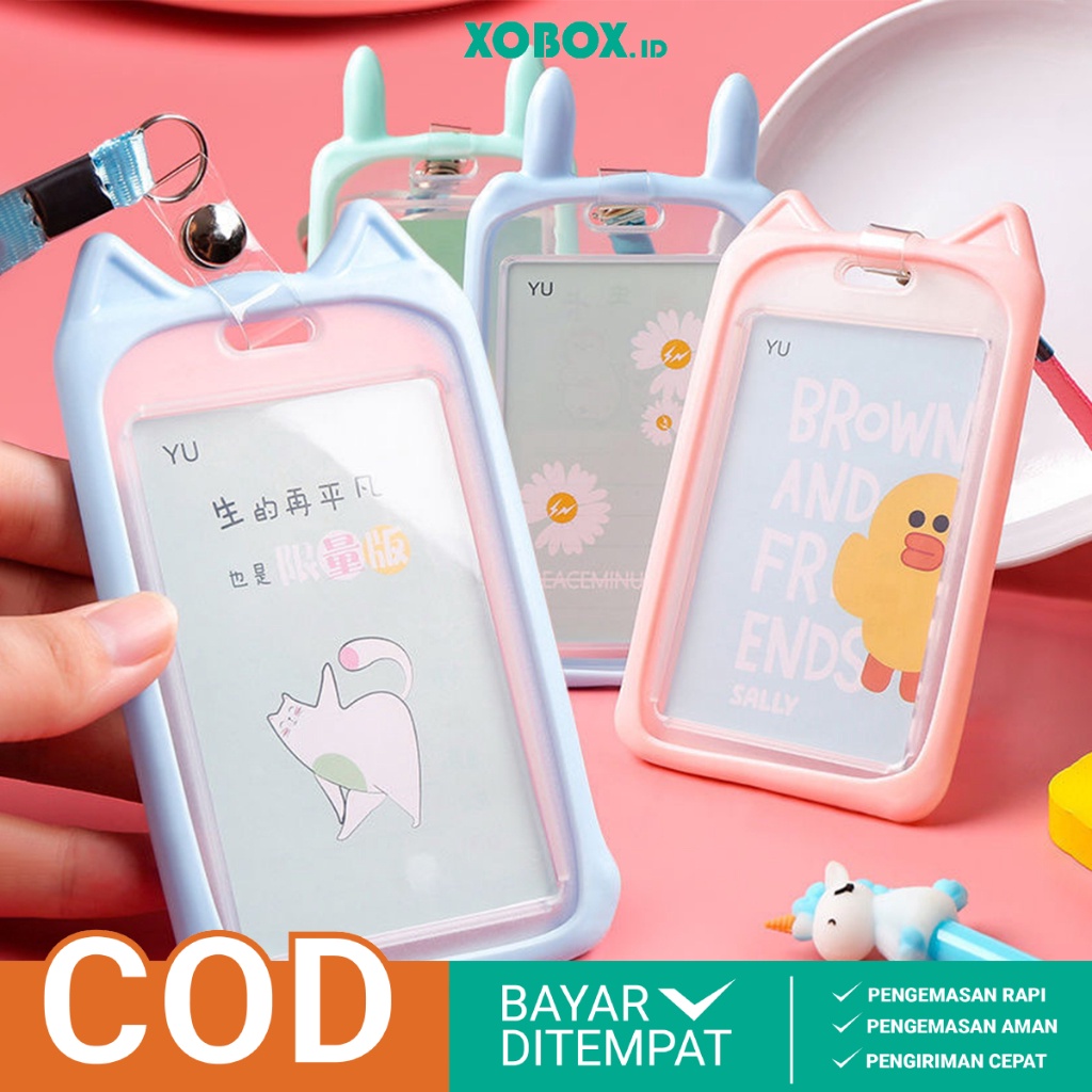 

HARGA SPESIAL Name Tag Lanyard ID Card Holder Motif Lucu Gantungan Kartu Office ATK1 XOBOX