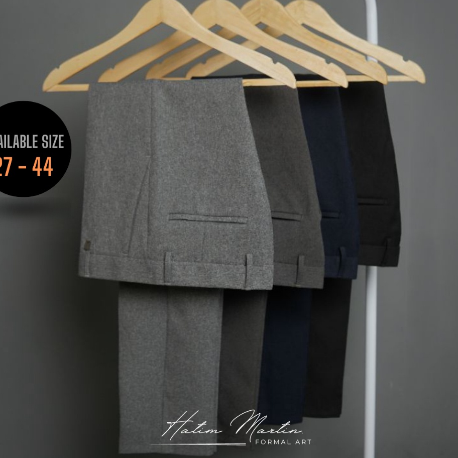 KI3 CELANA FORMAL Pria Slim Fit Slimfit Celana Bahan Kantor Kerja Pria Formal Ankle Trousers Pants B