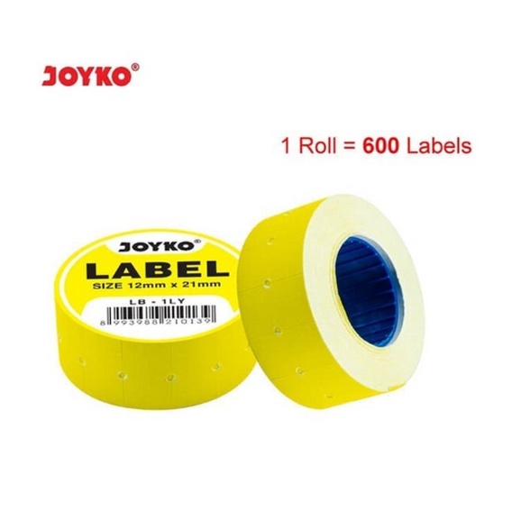 

BRAND JOYKO LABEL ROLL HARGA JOYKO 1 BARIS LB1LY KUNING
