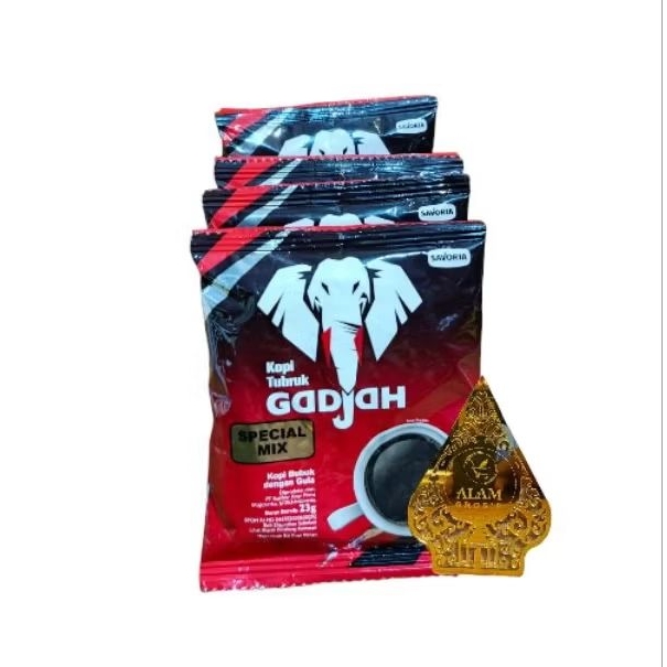 

Kopi Tubruk Gadjah special mix gula 23 gr, 1 renteng isi 10 pcs