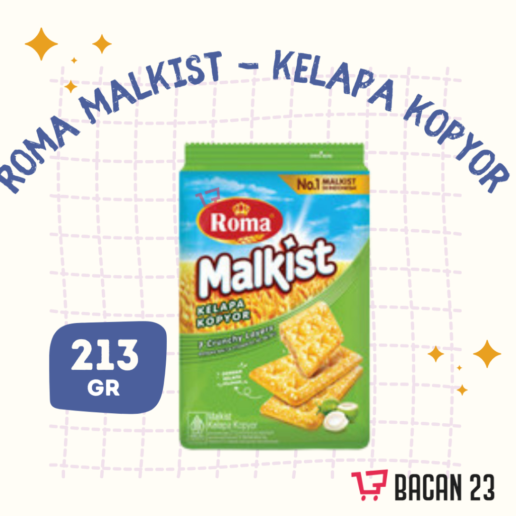 

Roma Malkist Kelapa Kopyor (213gr) Biskuit Malkist Kelapa Kopyor