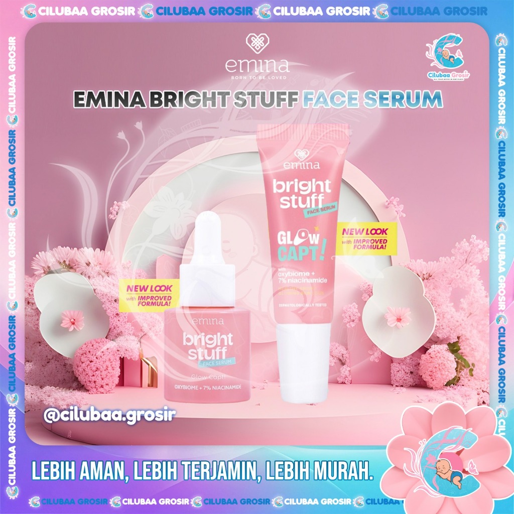 Emina Bright Stuff Face Serum 30mL || 7.5mL || Serum Pelembab Wajah Cerah Glowing Anti Kusam