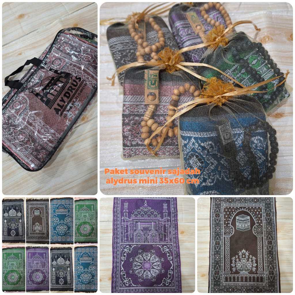 Paket Souvenir Tile Sajadah Alydrus mini / Sajadah Sujud + Tasbih