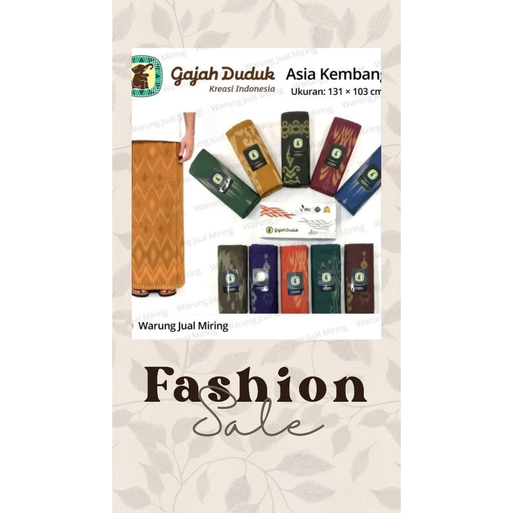 sarung gajah duduk asia kembang Khusus hitam kembang