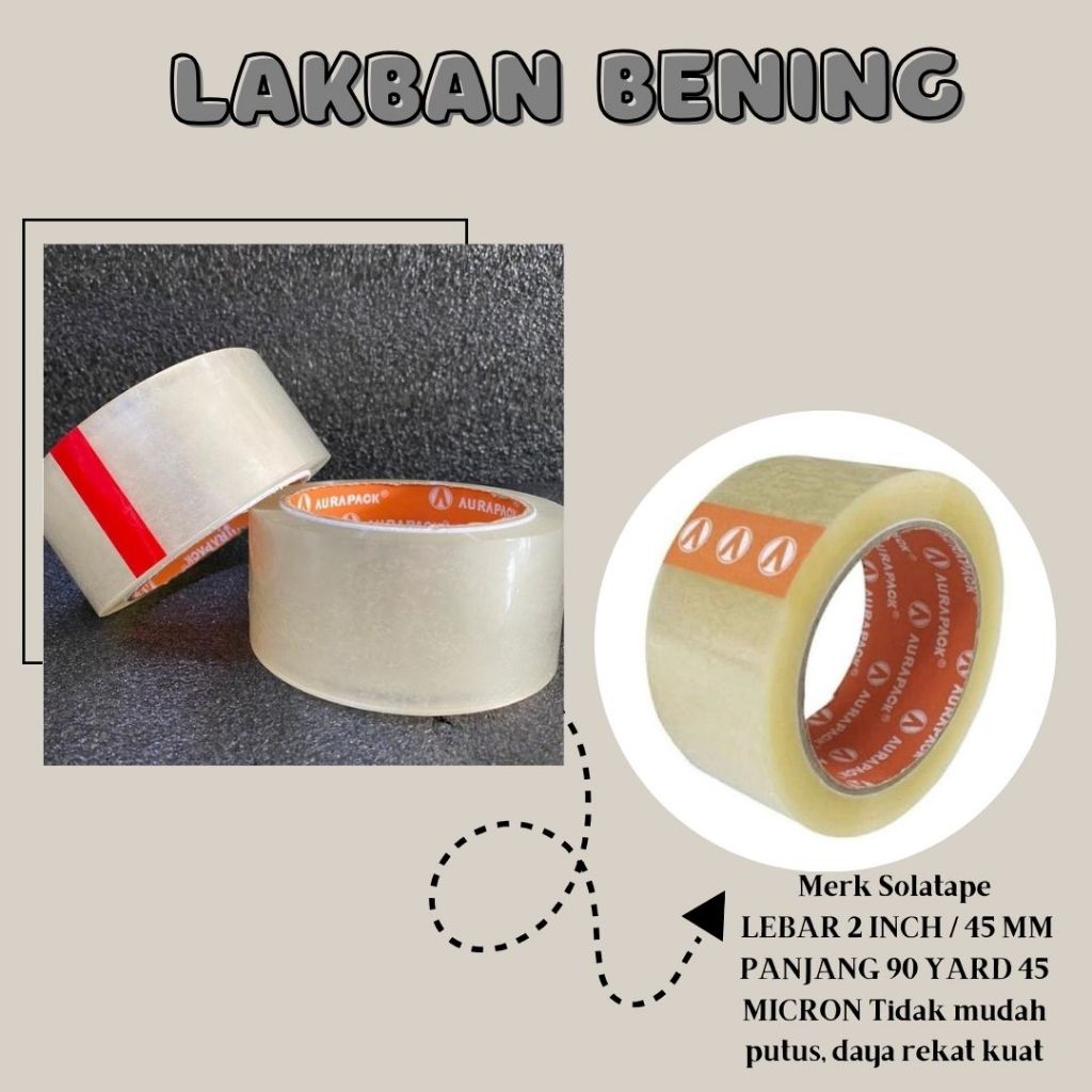 

Lakban Bening / 45mm x 90 Yard Master Pack Indonesia / N O