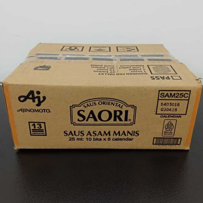 

SAORI Saus Asam Manis Oriental Sachet 25 ml / Karton 25ml ( 10 bks x 8 calender )
