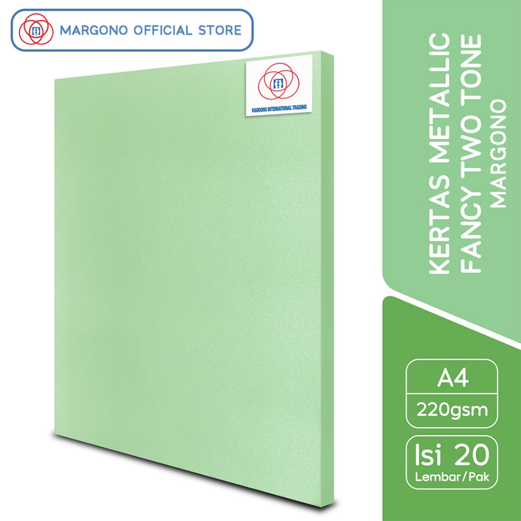 

Margono Kertas Warna A4 Two Tone Peppermint - Ivory 220 gsm - 20 Lembar