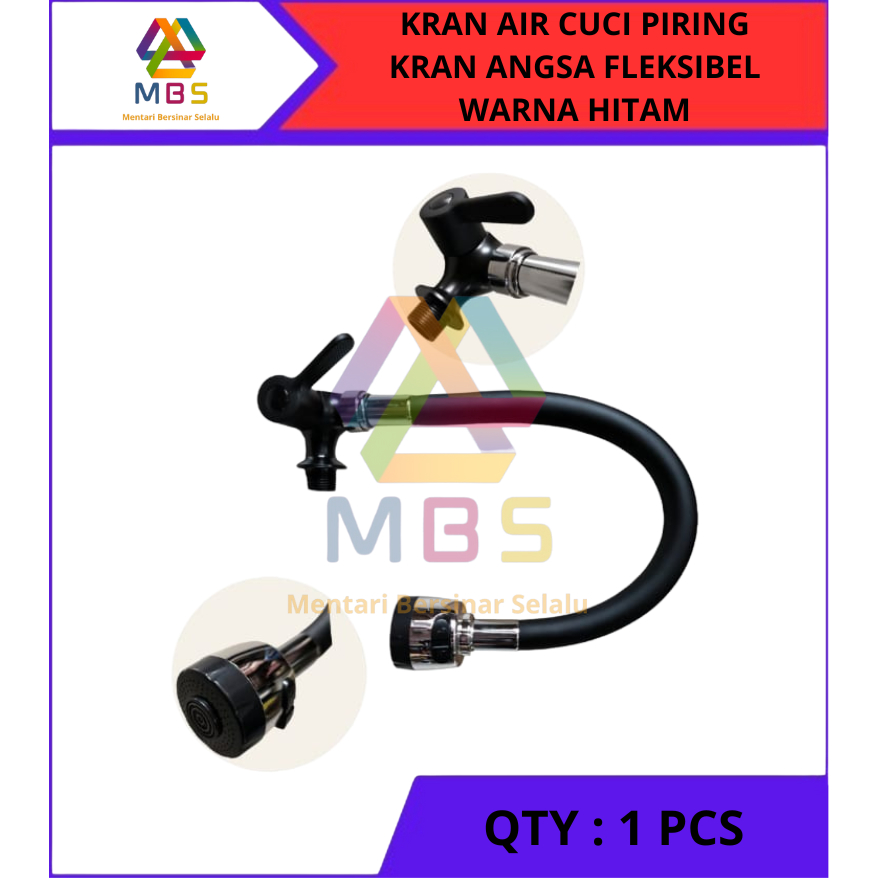KRAN AIR CUCI PIRING KRAN AIR FLEKSIBEL WARNA HITAM