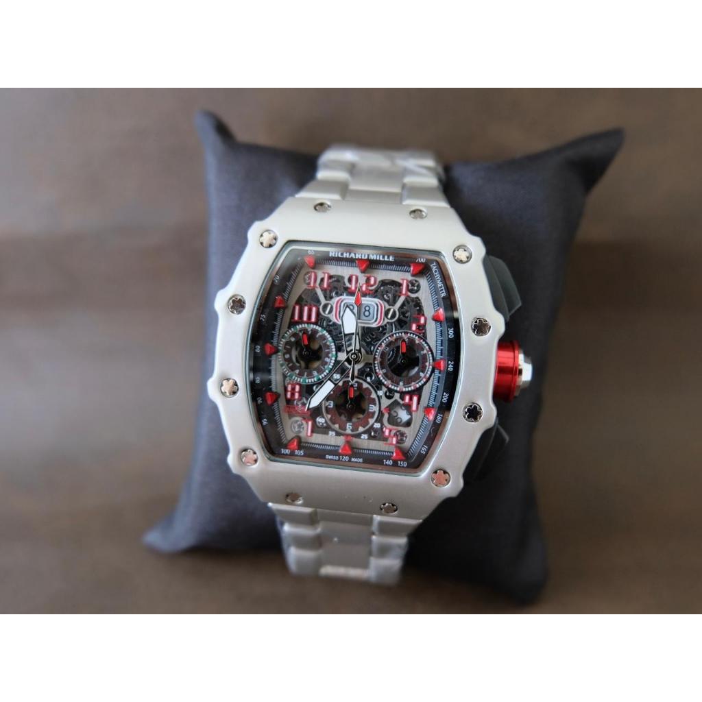 Bisa COD, jam tangan, jam tangan pria, jam tangan rantai, jam tangan, silver, jam tangan chrono akti