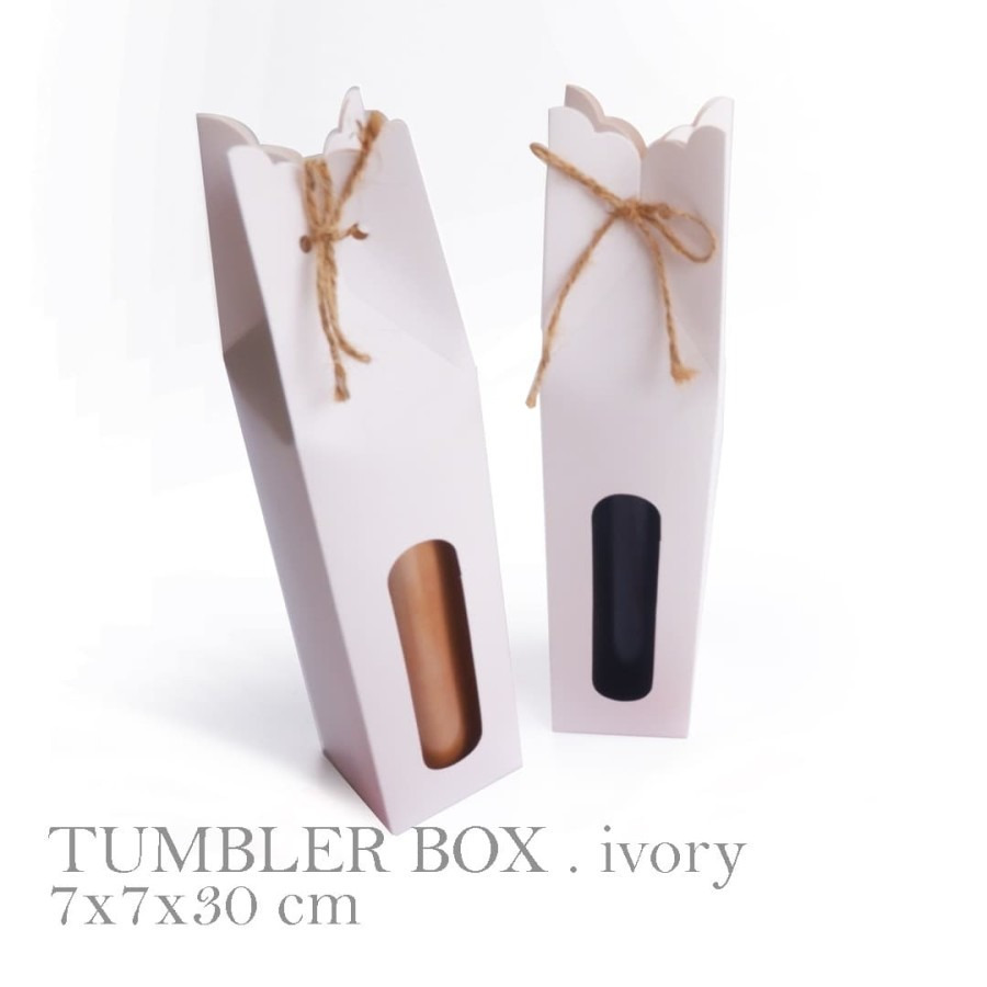 

(20 Pcs) Dus Souvenir Tumbler Ivory Kotak Hampers Botol Minum Box Packing My Bottle Size 7x7x30 Cm