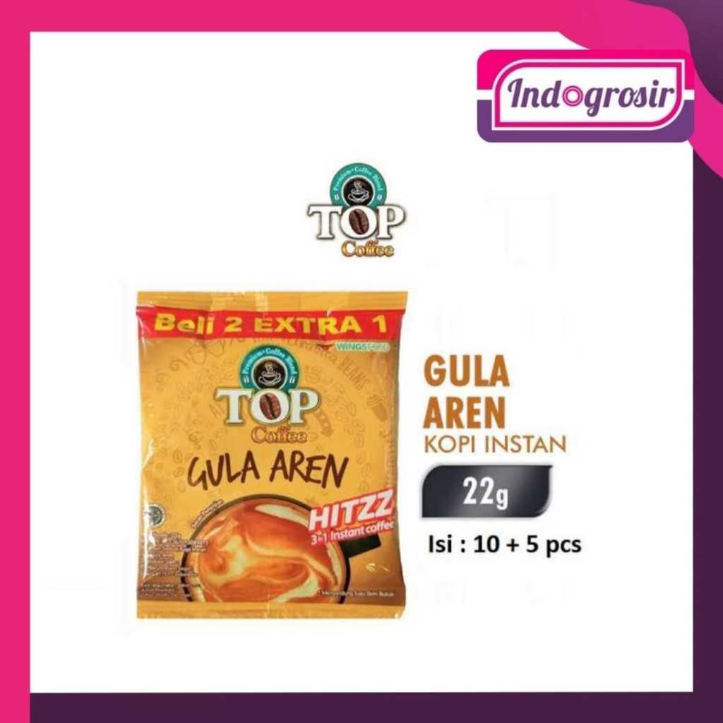 

TOP COFFE GULA AREN 22G SACHET/TOP KOPI GULA AREN RENTENG/PROMO