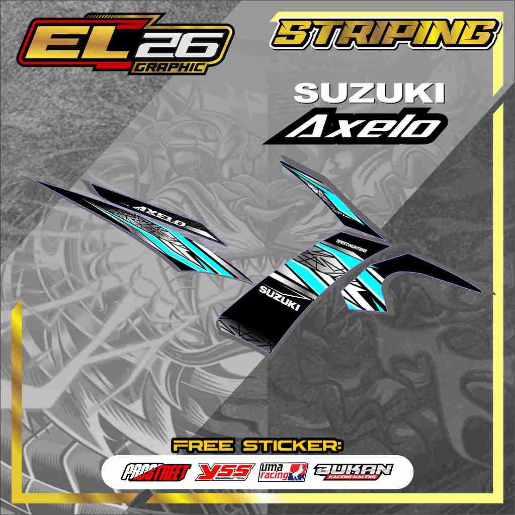 235 STRIPING STICKER SUZUKI AXELO - STICKER SUZUKI AXELO MOTIF ABSTRAK