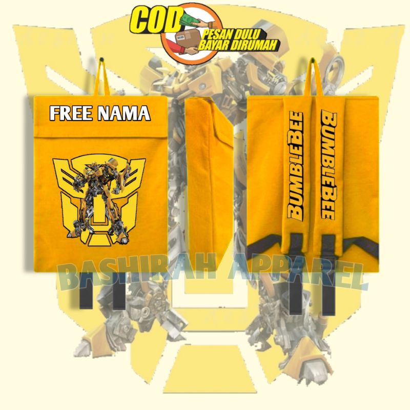 Tas Ransel Anak Transformers Bumblebee Tas Anak TK/SD Kekinian Bisa Pakai Nama