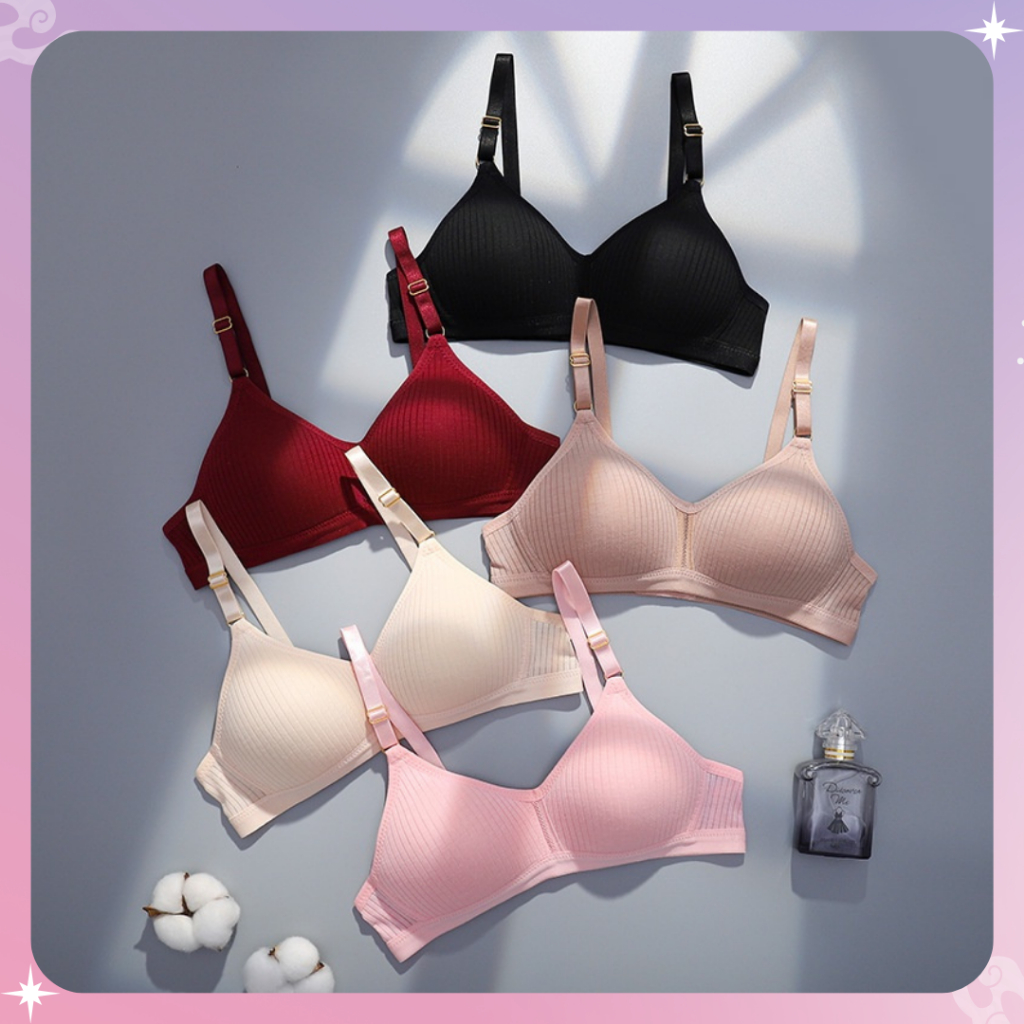 VO-BR649 BRA RENDA WANITA TANPA KAWAT BRA WANITA KEKINIAN BAHAN HALUS BRA KOREAN STYLE REALPICT