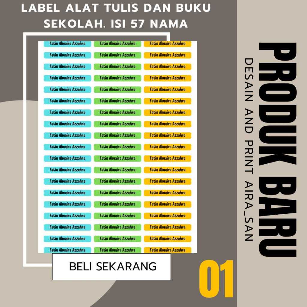 

STIKER NAMA ALAT TULIS SEKOLAH ISI 57 NAMA