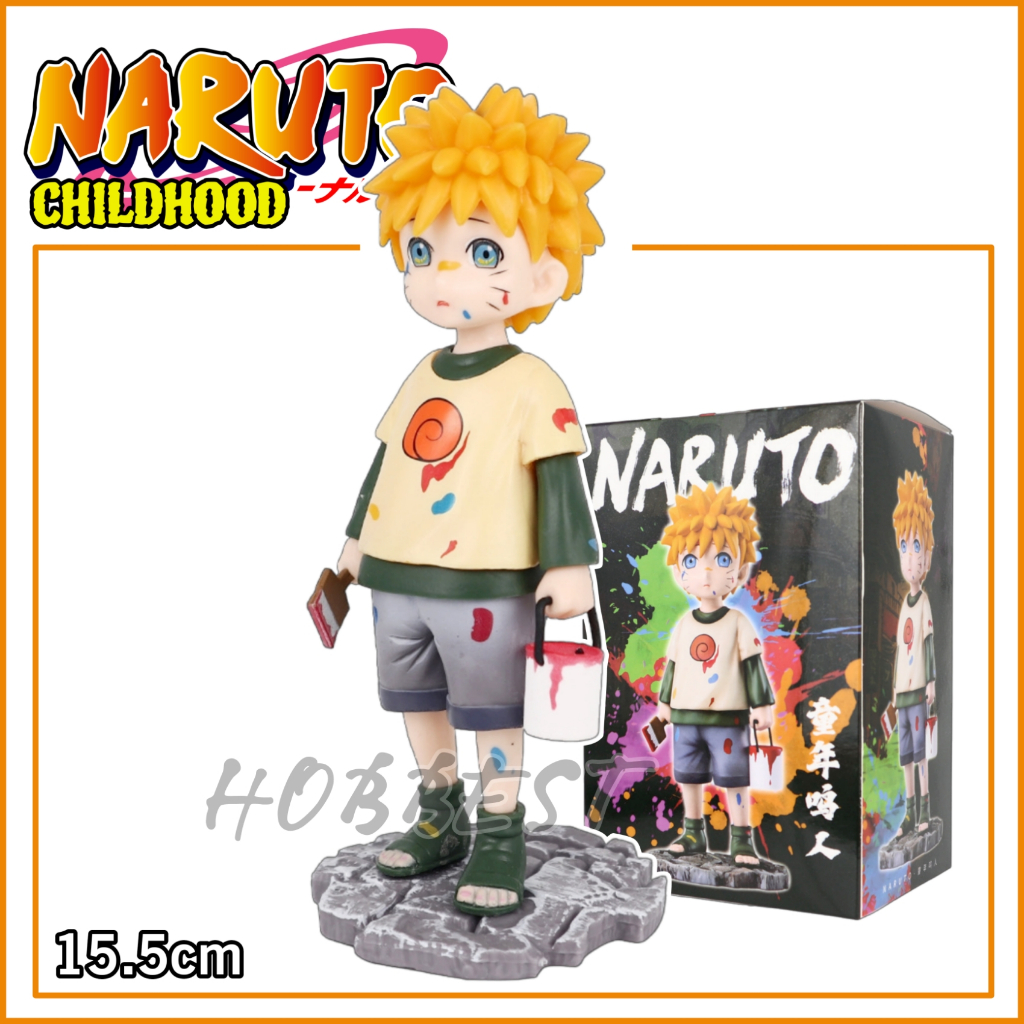 Action Figure NARUTO CHILDHOOD - Miniatur Figur Pajangan Mainan Topper Kue Uzumaki Kecil