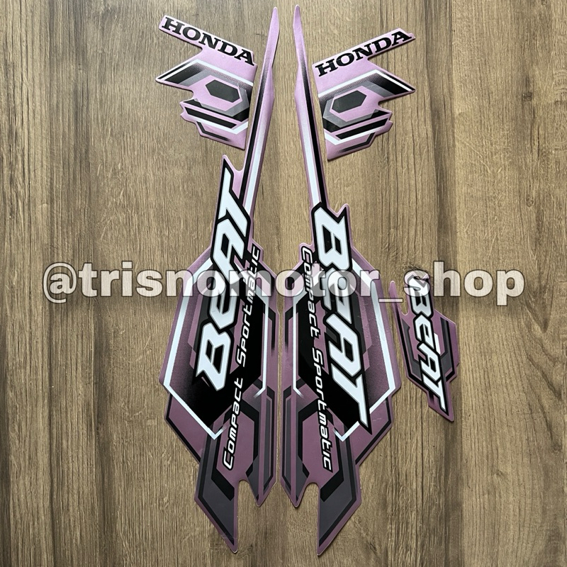 Striping Honda Beat Karbu standar 2008 warna pink | stiker beat karbu