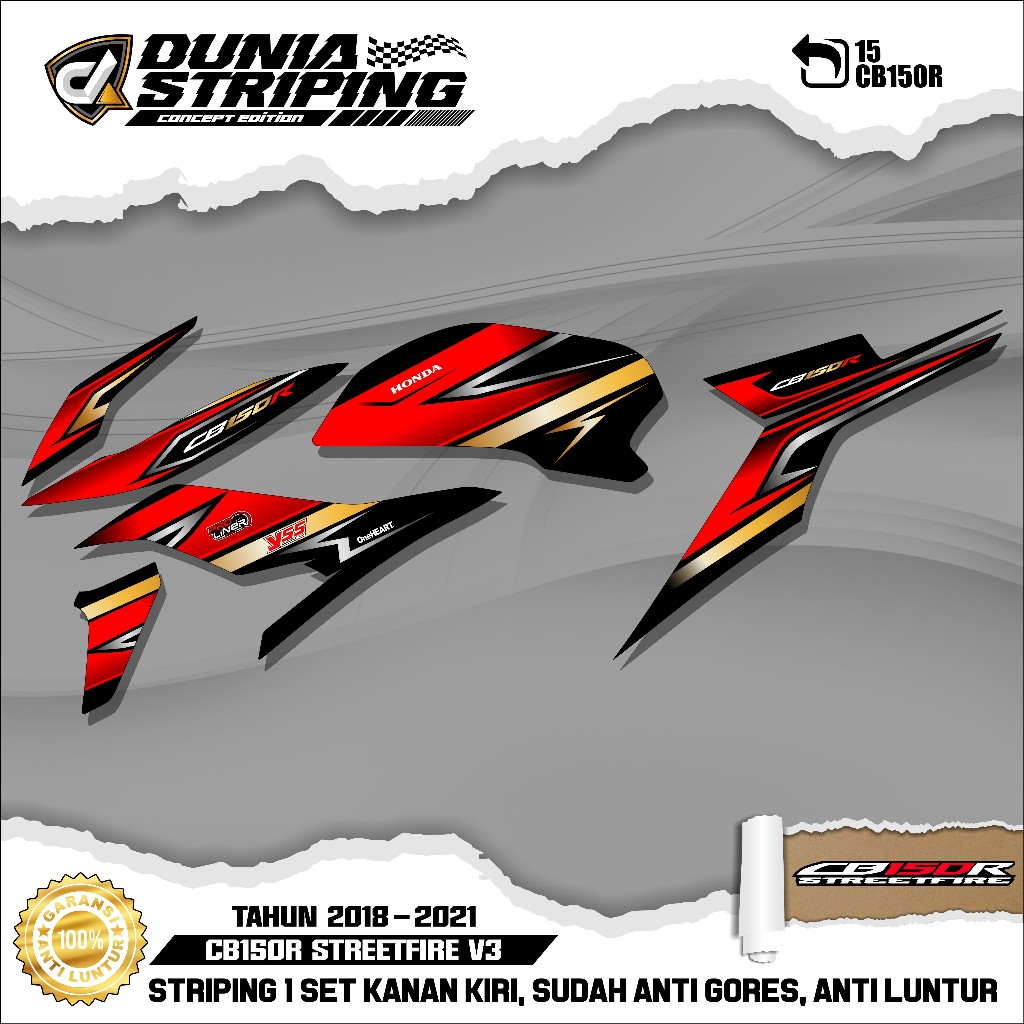 Striping Stiker Lis Variasi CB150R NEW Streetfire 2018/2019/2020