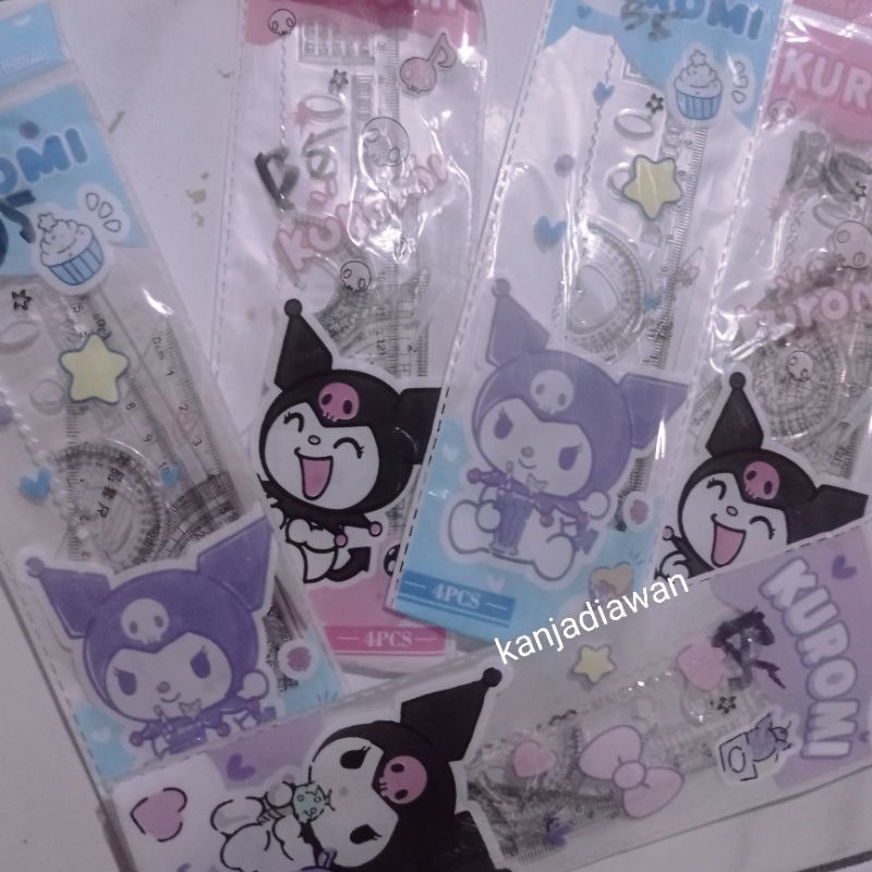 

Penggaris Set Sanrio Kuromi Penggaris Busur Segitiga Penggaris Panjang