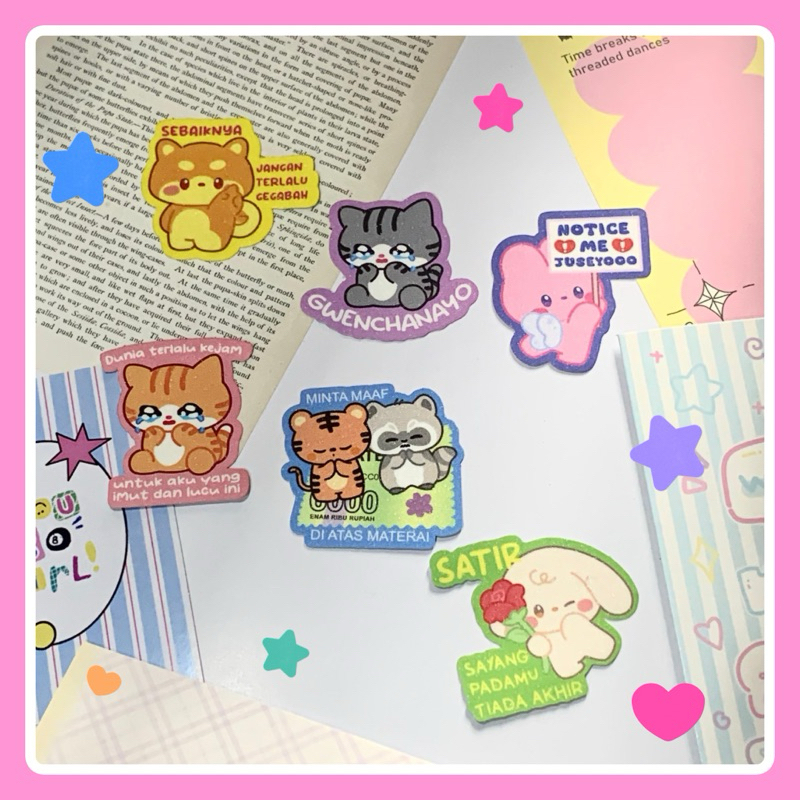 

Frivstudio Die Cut sticker meme lucu Glitter