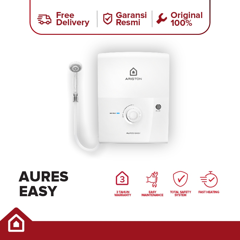 ARISTON - Instant Water Heater - New Aures Easy 2400 Watt Tanpa Tangki