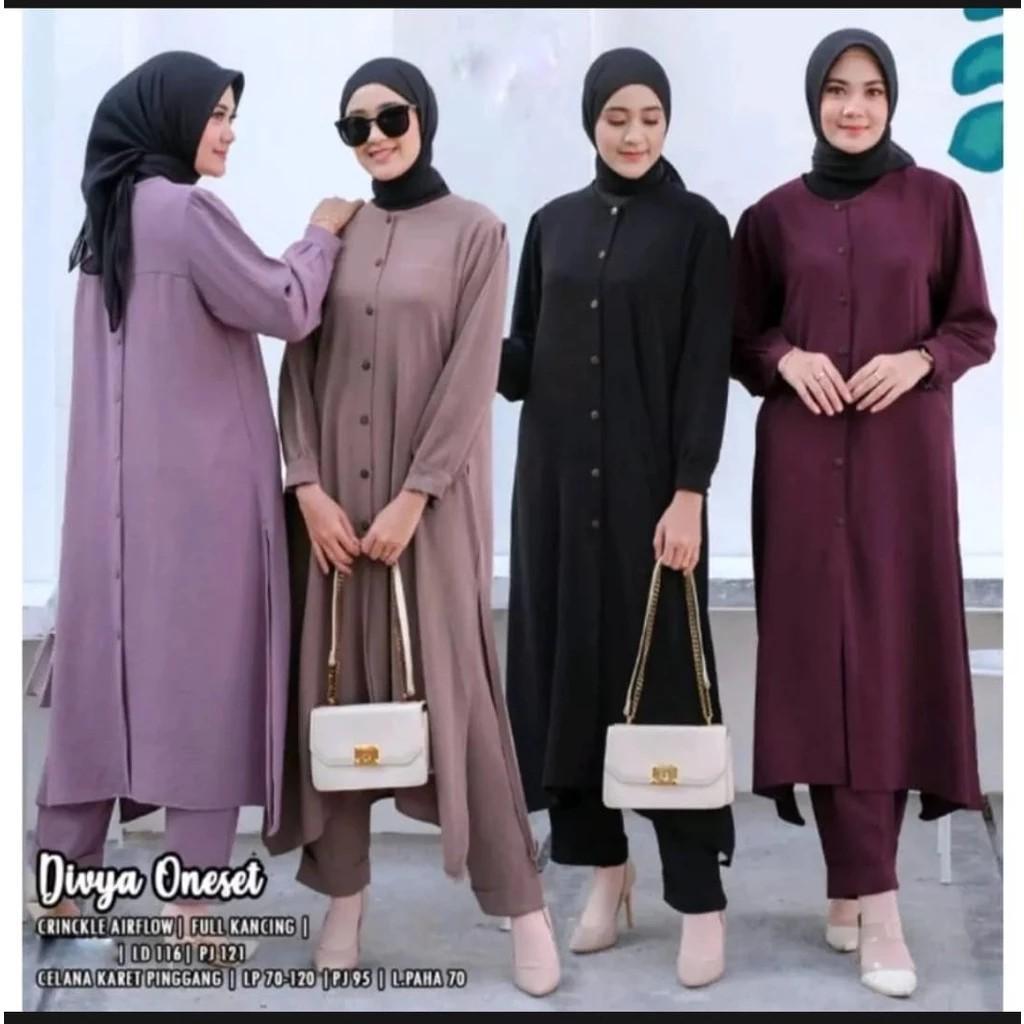 RATI - Setelan Tunik dan Celana  Bahan Crinckle Verona Set by Mumu Fashion Solo