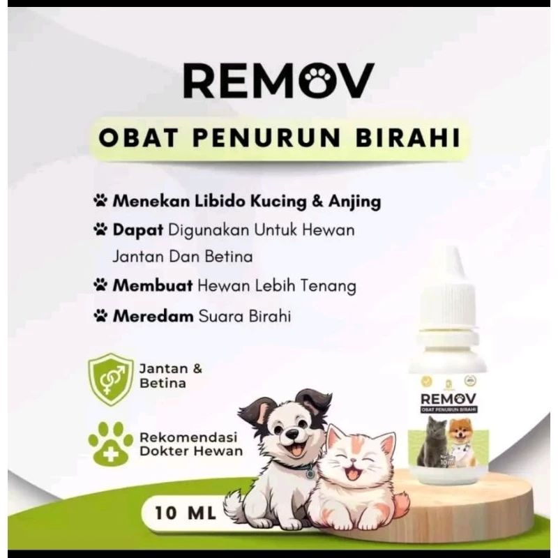 Obat Penurun Birahi Remov Kucing & Anjing | Obat Tetes Penurun Birahi