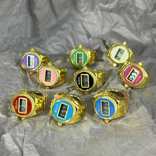 Jam Cincin Tangan Digital Bozhi super Elegan Pria Wanita Bonus Baterai | Kotak Cincin Jam Original