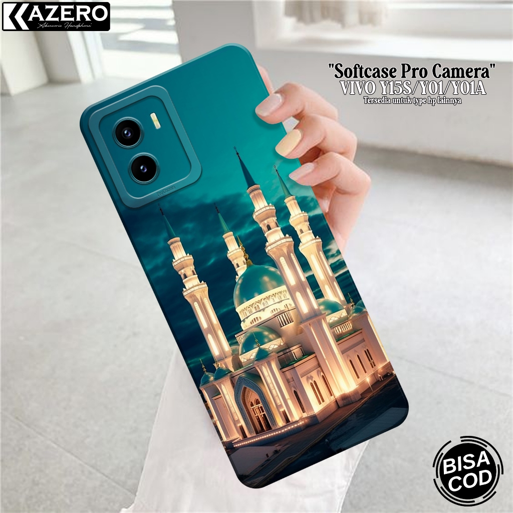Case Hp Vivo Y15S/Y01 Terbaru - Case Masjid - Soft Macaron Pro Camera - Softcase Vivo Y15S/Y01 Terba