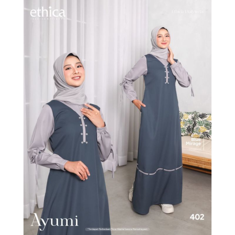 GAMIS AYUMI 402 MIRAGE BLUE BY ETHICA/GAMIS WANITA BLUE ETHICA
