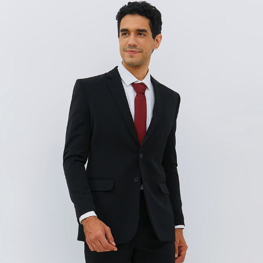 Arnon Brook - Firenze  Jas Formal Pria Hitam Reguler Fit Kancing Dua