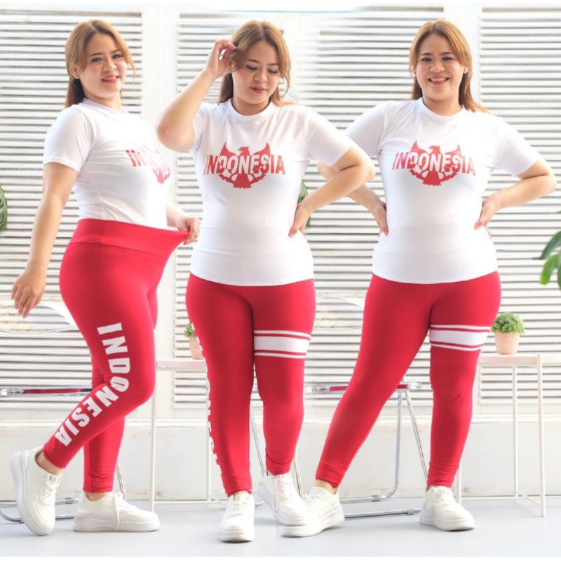 setelan kemerdekaan merah putih zumba merah putih baju olahraga merah putih jumbo set jumbo set sena