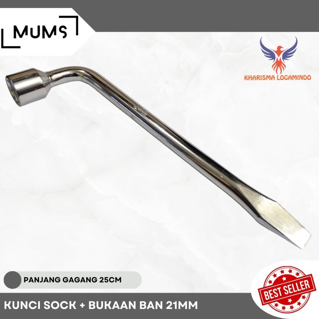 KLP-Kunci Roda Mobil UK Socket 21 MM Kunci Shock L Mobil 21MM + Bukaan Ban