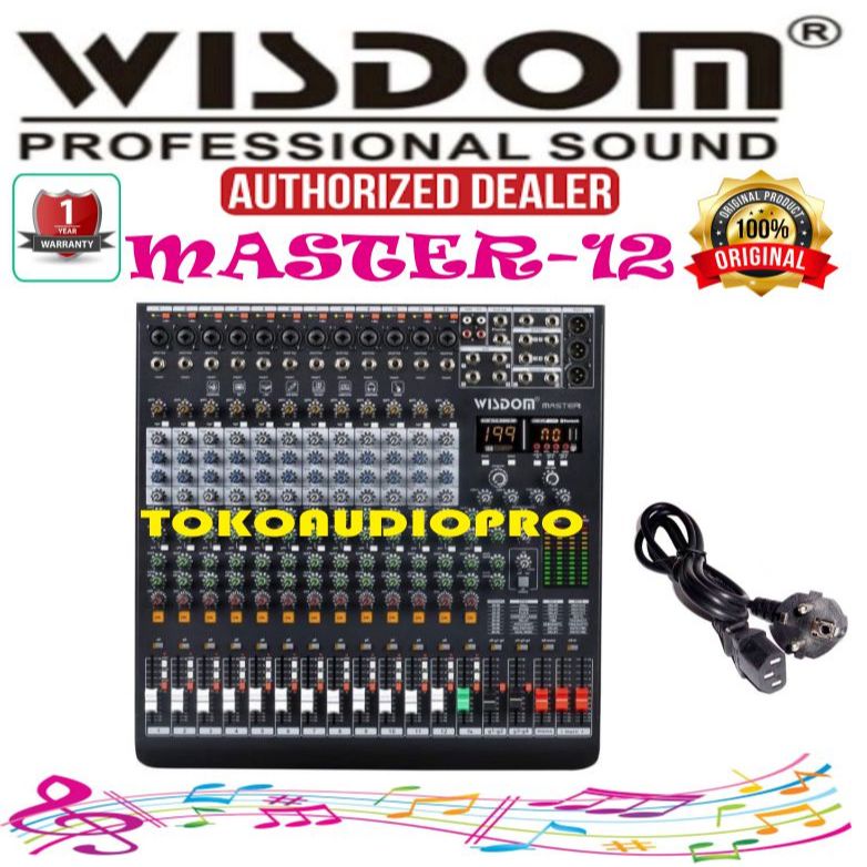 Mixer Wisdom Master 12-Channel Mixer Audio dengan Bluetooth Dan Efek