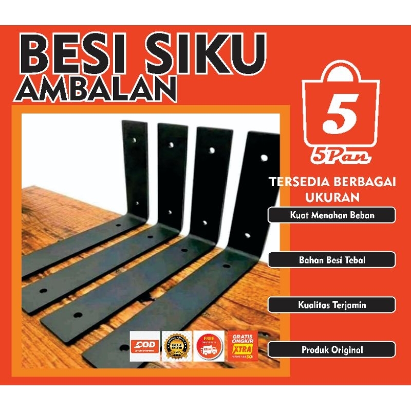 Plat besi siku rak dinding tebal