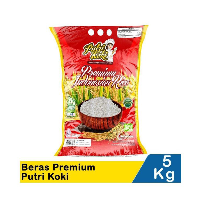 

[ 5 Kilogram ] Beras Putri Koki Beras Putih Premium Indonesia Rice Kemasan 5 kg