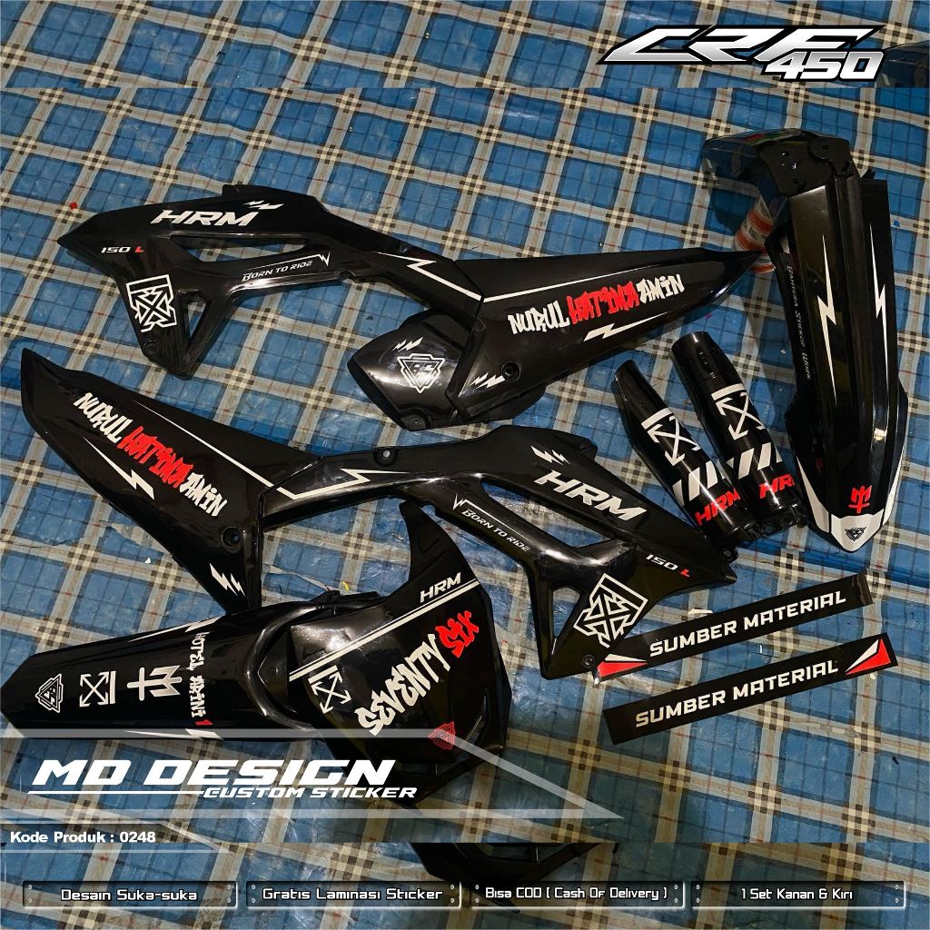0248 (COD) Sticker Decal CRF 450 FullBody Bebas Request Terbaru - Sticker Premium CRF Terbaru - Stic