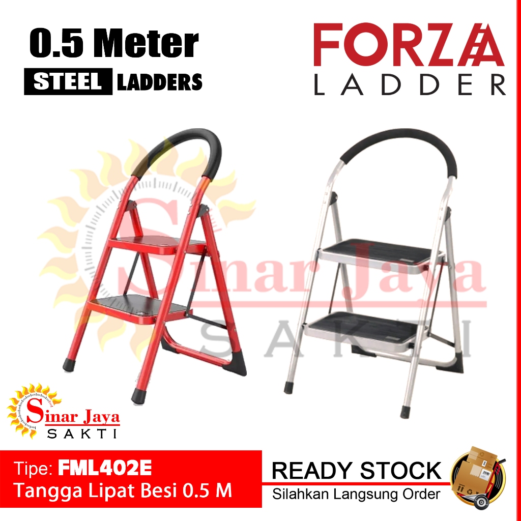 Tangga Lipat Besi 2 Step Tangga Duduk Step Lebar dan Kokoh Tinggi 0.5 Meter / 50cm Tangga Rumah