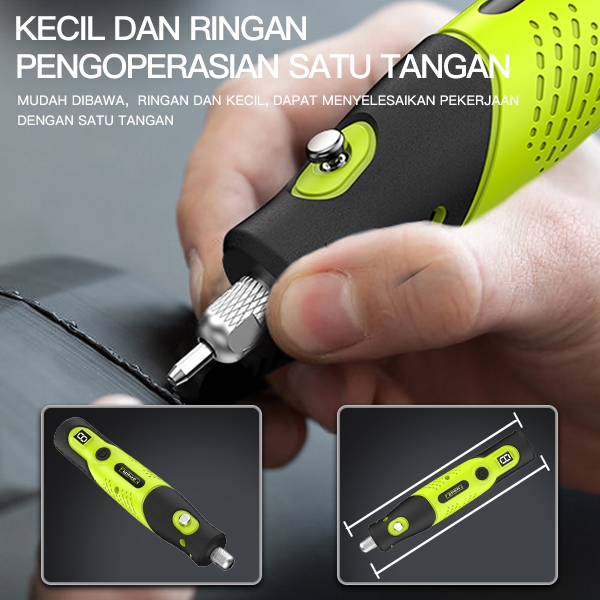 ZPER Bor Mini Drill Grinder Mini Grinda Bor Listrik Penghalus-Alat Gerinda Baterai Lithium ZP007