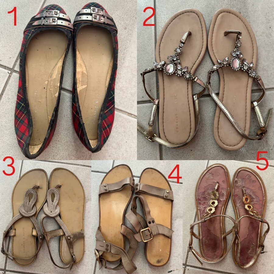 Sendal / Sepatu Wanita Merek Charles & Keith /  Rubi / H&M Wanita Preloved Second Size 36 37