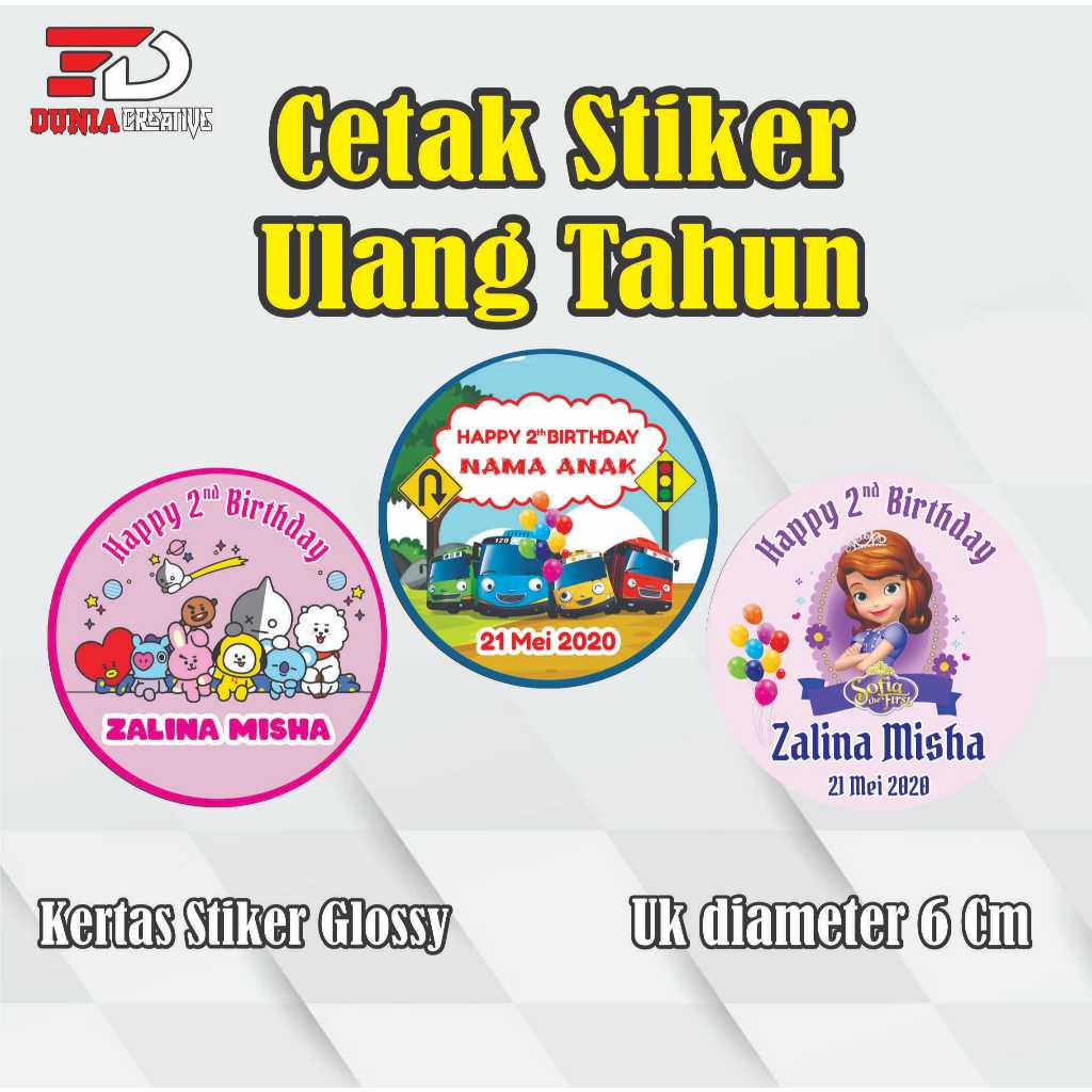 

[ISI 35PCS] Stiker Ulang Tahun Anak Murah Tanpa Minimal Order